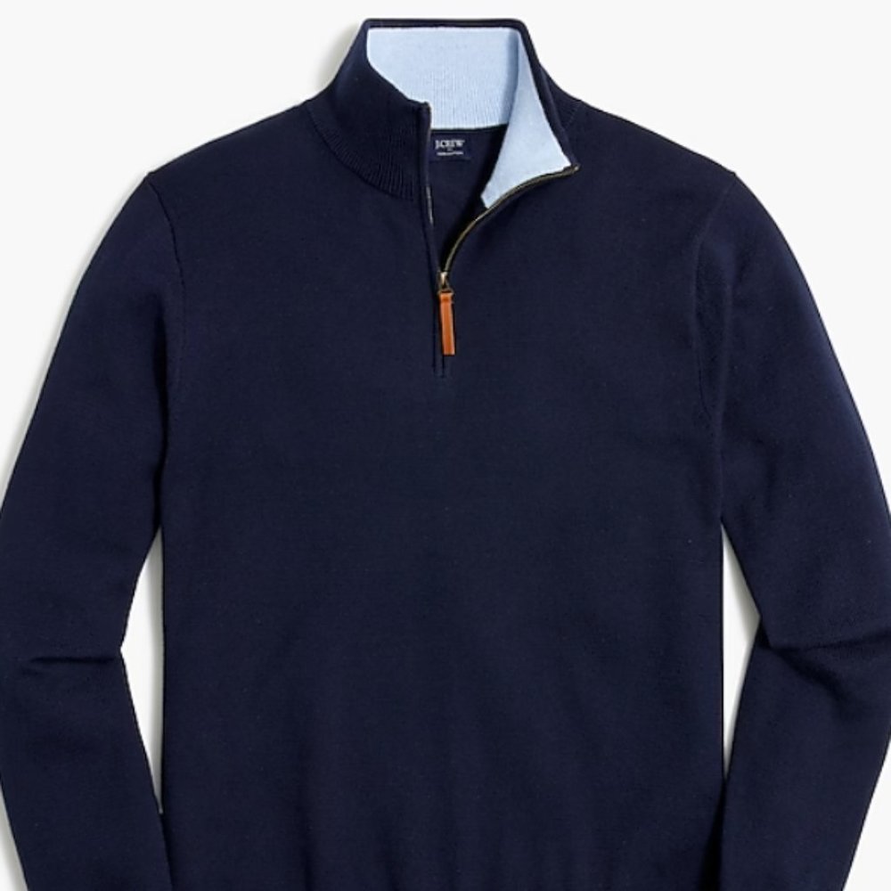 JCrew Factory Cotton half-zip sweater